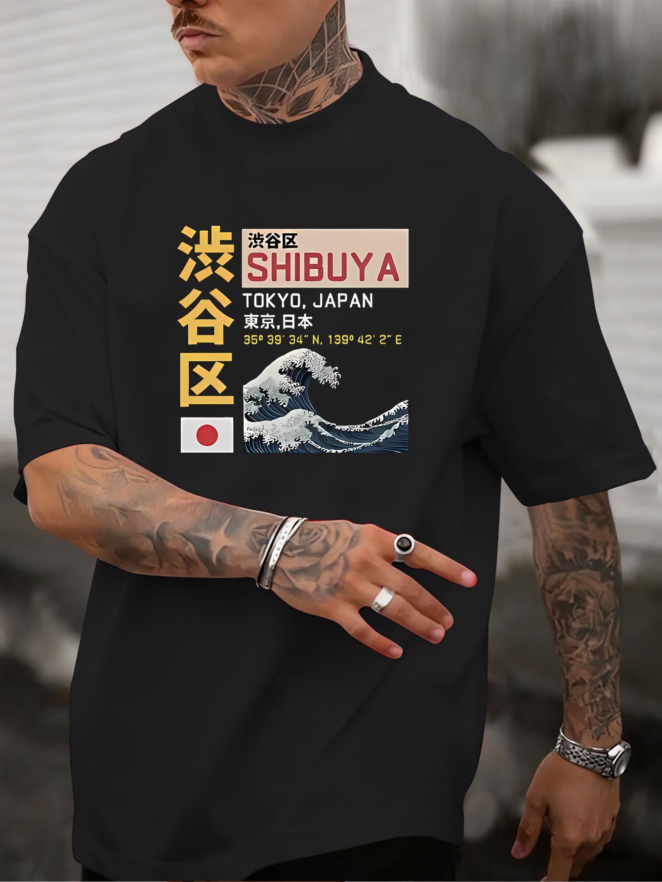 Street Fashion In Tokyo - 일본산 뉴 남성용 도쿄 시부야 프린트
