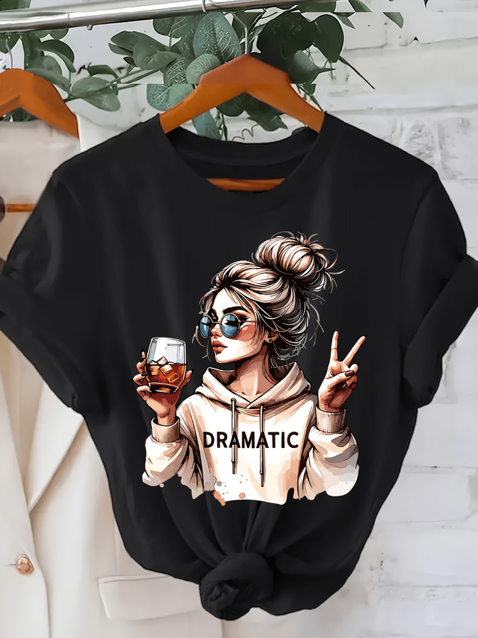 Street Fashion Trends 2026 - DRAMATIC 1pc 여성 패션 프린트 라운드