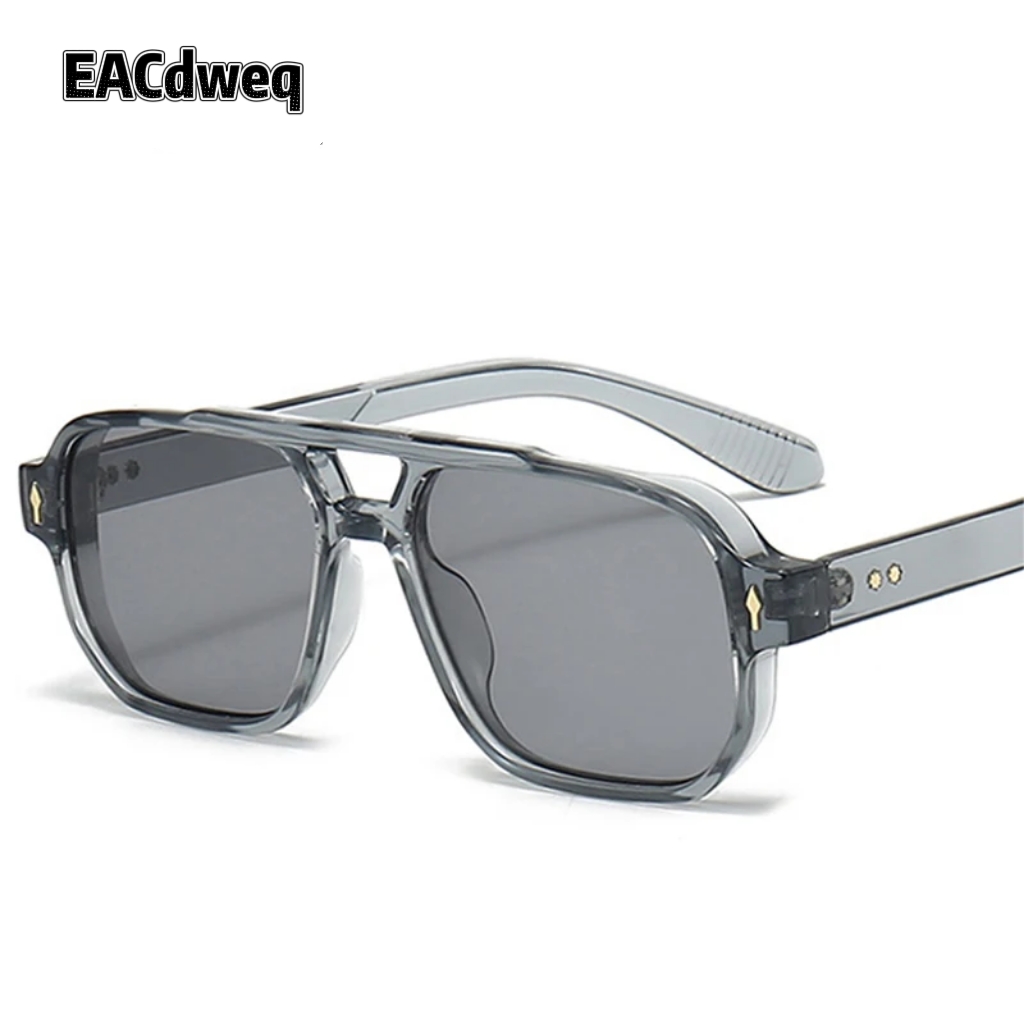 Street Fashion Glasses - 빈티지 더블 브리지 남성용 사각 선글라스