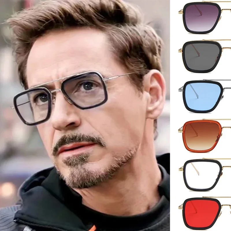 Street Fashion Glasses - 스팀펑크 토니 스타크 선글라스 남녀 패션
