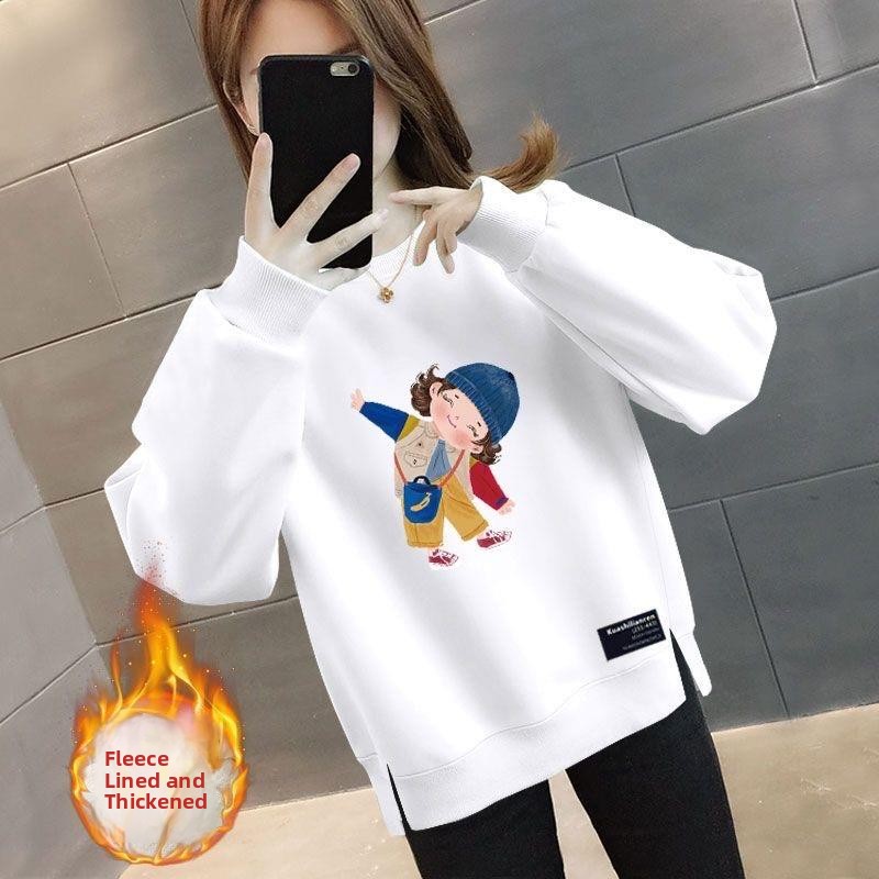 두꺼운 플리스 오버사이즈 루즈핏 여성용 스웨트셔츠 얇은 - Oversized Crewneck Fleece 리뷰 및 가격