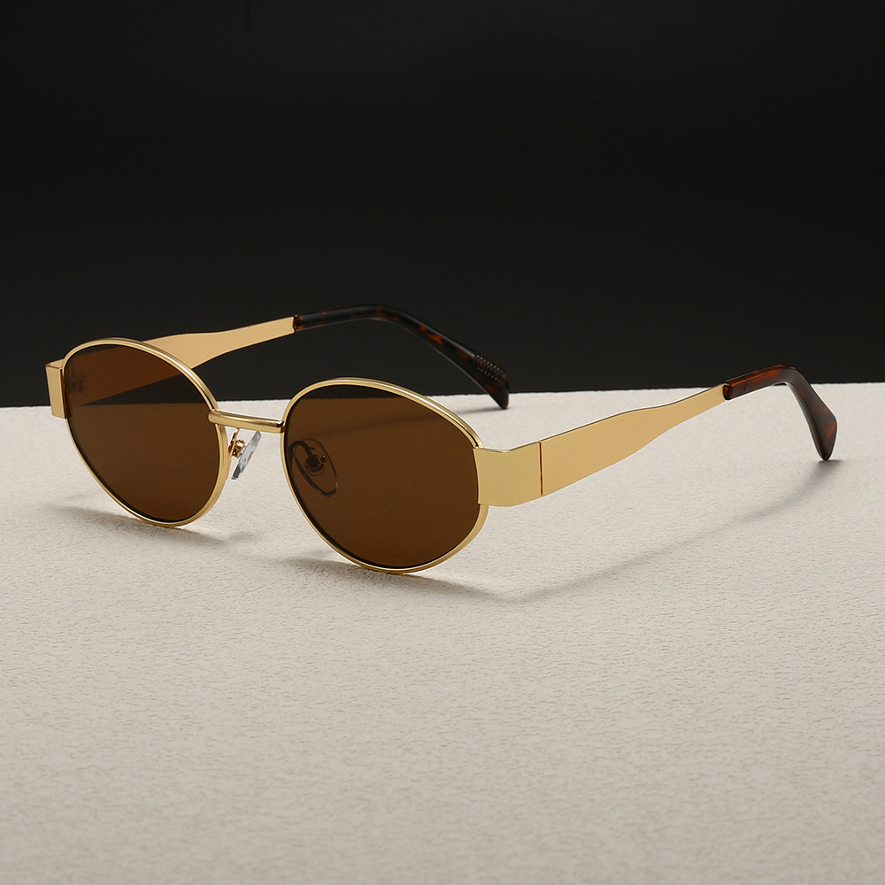 여성용 트렌디한 라운드 프레임 메탈 선글라스, 패셔너블 - Street Fashion Glasses 리뷰 및 가격