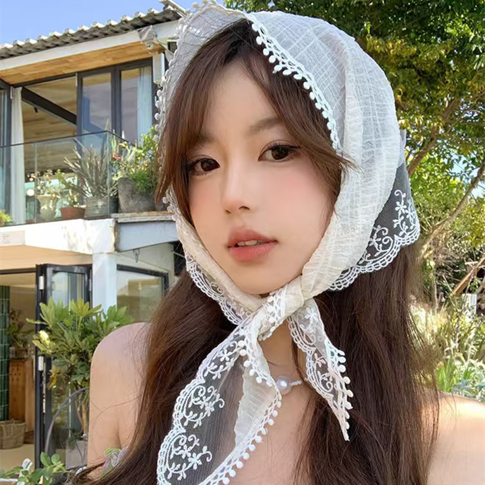 프렌치 시크 앨리스 화이트 레이스 트라이앵글 헤어 랩  - French Street Fashion 리뷰 및 가격