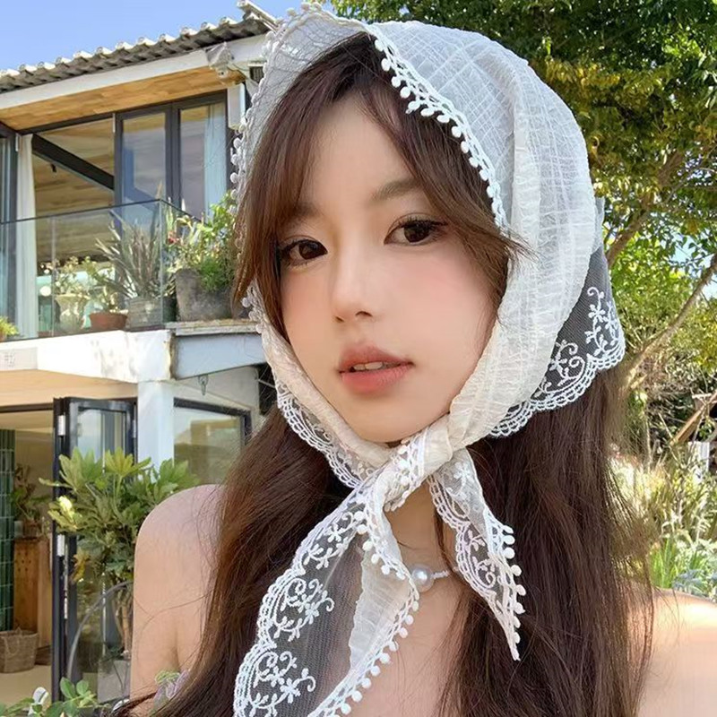 프렌치 시크 앨리스 화이트 레이스 트라이앵글 헤어 랩  - French Street Fashion 리뷰 및 가격