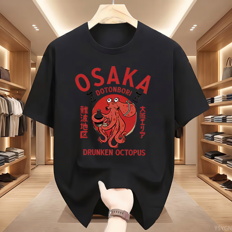 오사카 도톤보리 음주 문어 그래픽 티셔츠 일본식 길거리 - Street Fashion Osaka 리뷰 및 가격