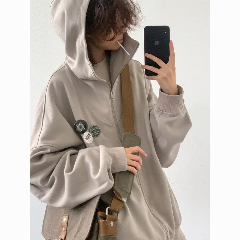 가을 대학 캐주얼 세트 남성 일본 하라주쿠 지퍼 양털  - Street Fashion In Japanese 리뷰 및 가격