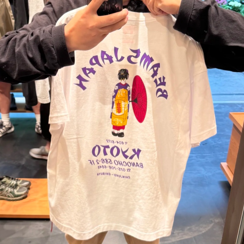 일본 도쿄 스트릿 코튼 패션 빔즈 티셔츠 화이트 기모노 - Street Fashion In Tokyo 리뷰 및 가격