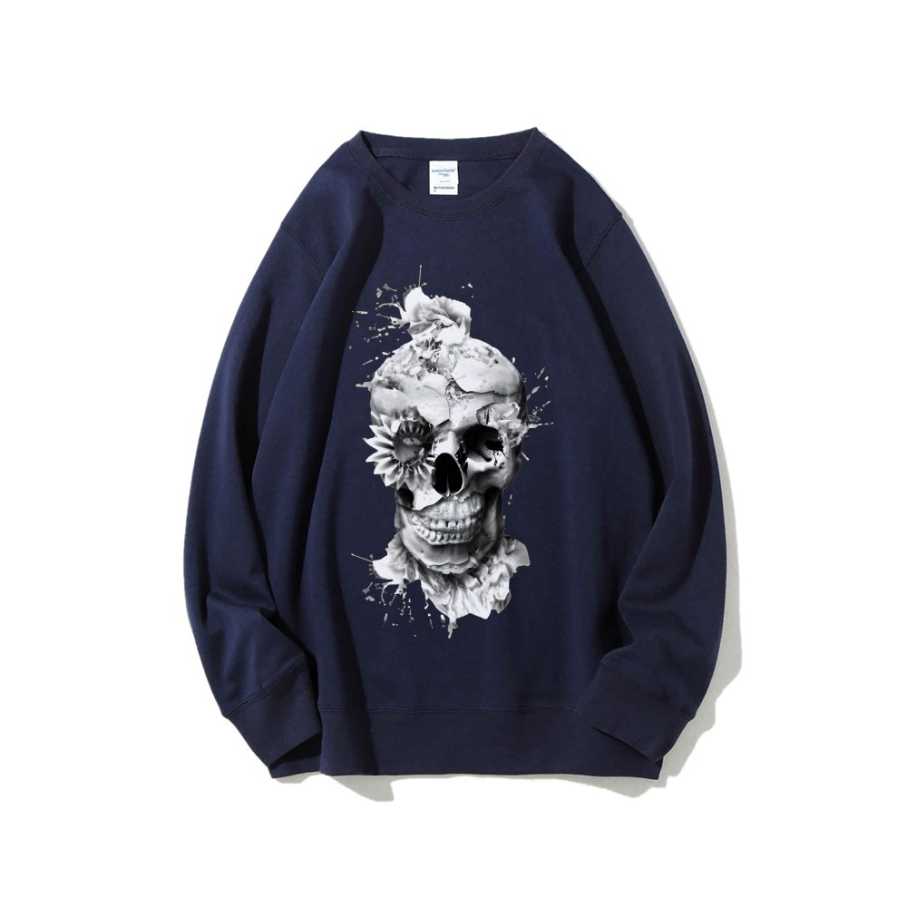 해골 프린트 오버사이즈 스웨트셔츠 루즈 캐주얼 가을 크 - Oversized Crewneck Fleece 리뷰 및 가격
