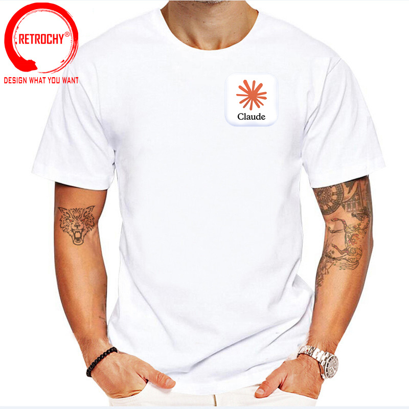 클로드 AI 로고 티셔츠 재미있는 남성 티셔츠 컴퓨터  - Street Fashion Brand Logo 리뷰 및 가격