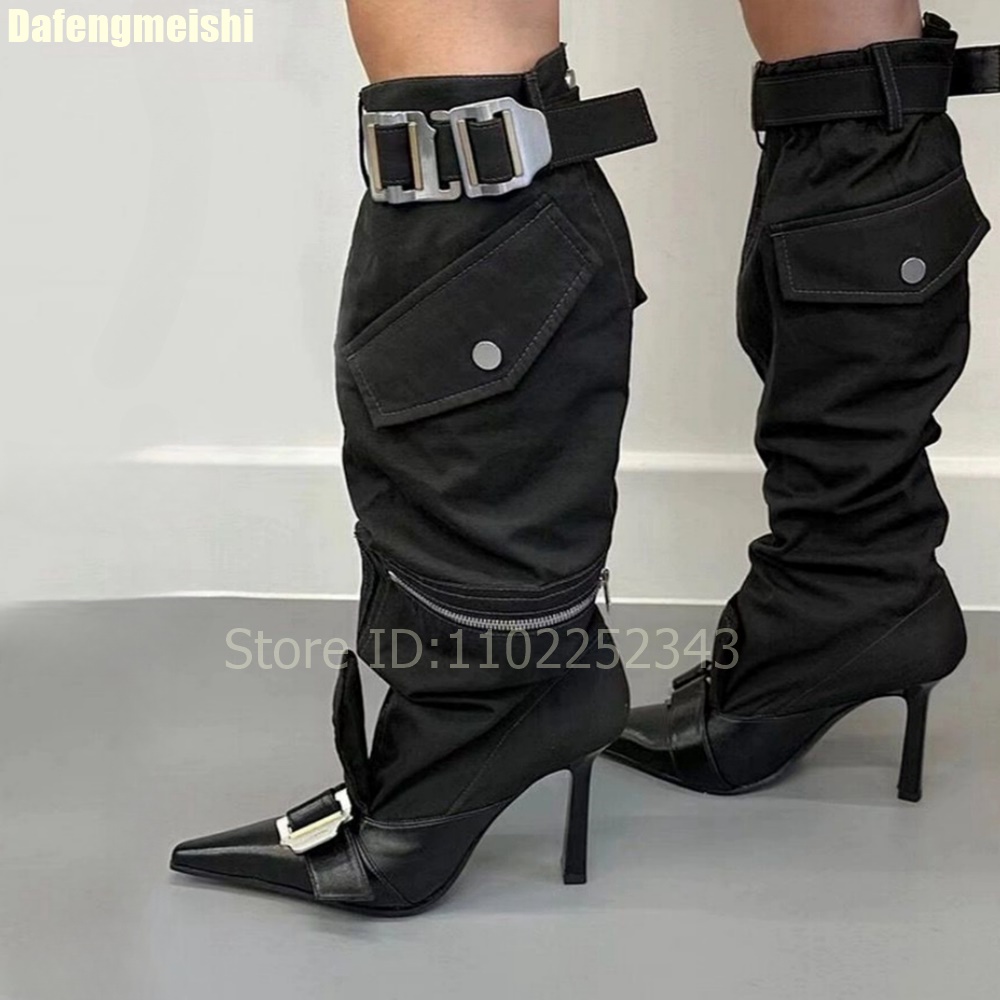 2026 가을 여성 무릎 길이 부츠 메탈 벨트 버클 뾰 - Street Fashion Rome 2025 리뷰 및 가격