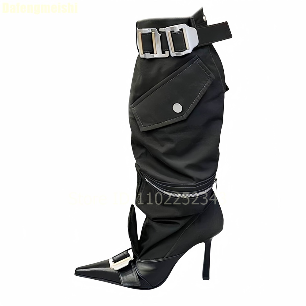 2026 가을 여성 무릎 길이 부츠 메탈 벨트 버클 뾰 - Street Fashion Rome 2025 리뷰 및 가격