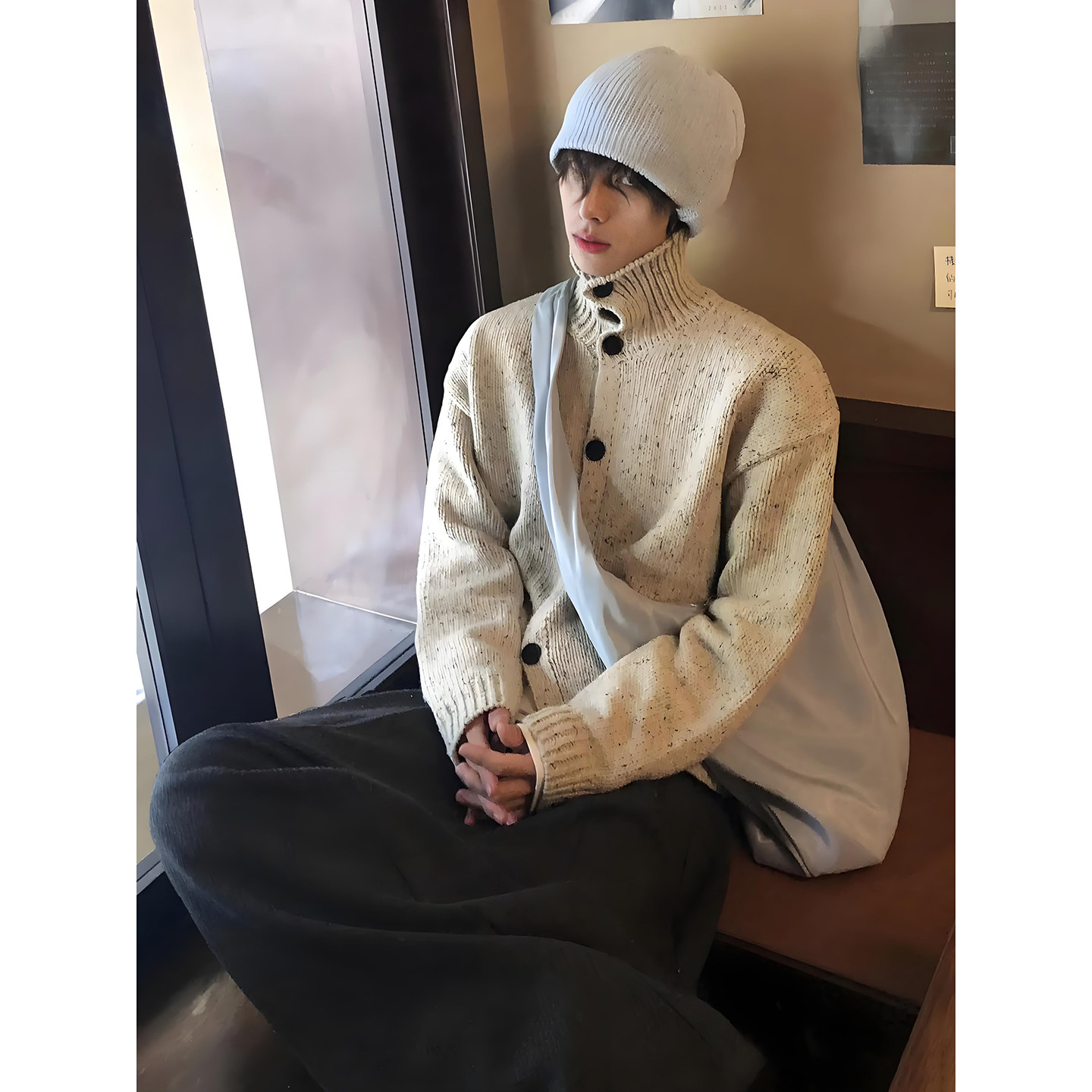 퍼 칼라 풀오버 블랑코스 남성 데님 캐주얼 쿨 릴렉스드 - Street Fashion Culture 리뷰 및 가격