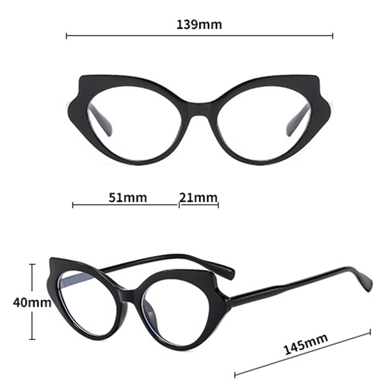 1개의 맞춤형 고양이 눈 그라데이션 블랙 패션 안경,  - Street Fashion Essentials 리뷰 및 가격