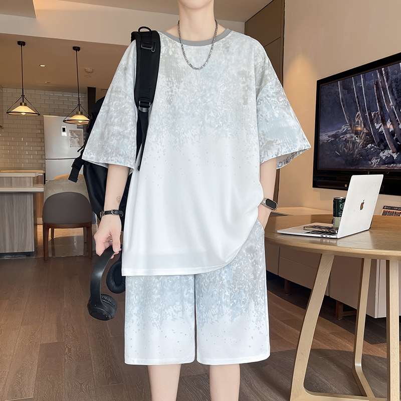 【탑 5-포인트 팬츠】남성용 티셔츠 세트 새로운 여름  - Street Fashion Casual 리뷰 및 가격